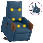 vidaXL Sta-op-massagestoel verstelbaar stof blauw, Verzenden, Nieuw