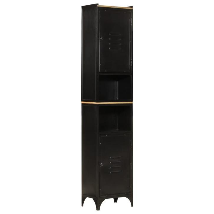 vidaXL Badkamerkast 40x27x180 cm ijzer en massief mangohout, Huis en Inrichting, Tafels | Kaptafels, Nieuw, Verzenden