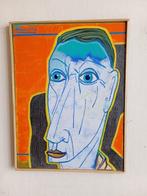 Peter Krusche - Blaukopf vor Orange, Antiek en Kunst, Kunst | Schilderijen | Modern