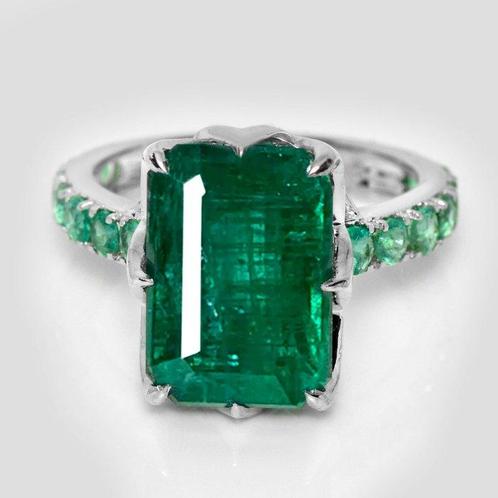 Zonder Minimumprijs - Ring - 14 karaat Witgoud, 7,88ct, Handtassen en Accessoires, Ringen