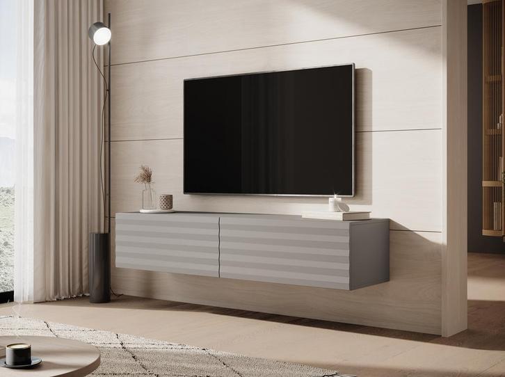 Meubella | TV-Meubel hangend grijs 154cm zwevende tv kast, Huis en Inrichting, Kasten |Televisiemeubels, 25 tot 50 cm, Nieuw, 150 tot 200 cm