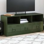 vidaXL Tv-meubel 99x39x44 cm staal olijfgroen, Huis en Inrichting, Kasten |Televisiemeubels, Verzenden, Nieuw