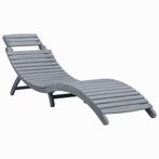 vidaXL Ligbed massief acaciahout greywash, Tuin en Terras, Ligbedden, Verzenden, Nieuw
