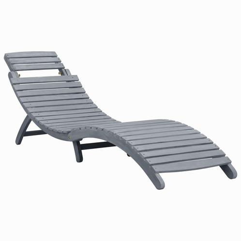 vidaXL Ligbed massief acaciahout greywash, Tuin en Terras, Ligbedden, Nieuw, Verzenden