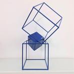 José Soler Art - Tri Cubes Blue, Antiquités & Art