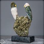 Natuurlijke kwarts, amazoniet, jaspis uilen Adembenemende