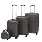 vidaXL Harde rolkoffer set antraciet 4-dlg, Handtassen en Accessoires, Koffers, Verzenden, Nieuw