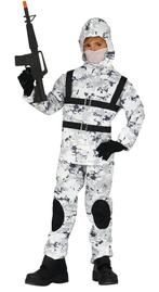 Soldaat Kostuum Kind Wit Grijs, Kinderen en Baby's, Carnavalskleding en Verkleedspullen, Verzenden, Nieuw