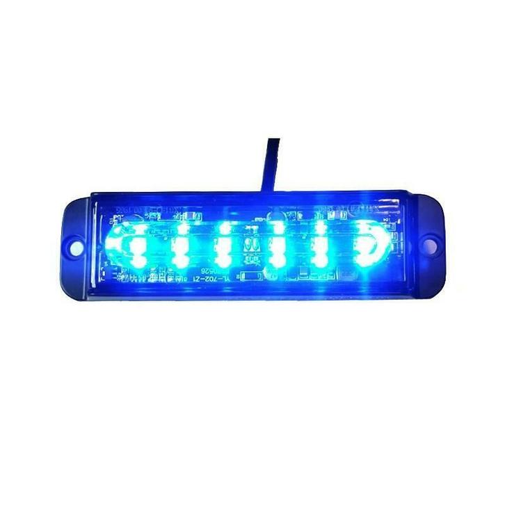 Bumper flitser - BLAUW - E keurmerk - R65 - 6 LED, Auto-onderdelen, Verlichting, Verzenden