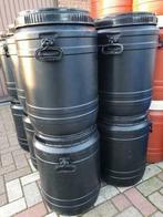 Zwarte curtec tonnen,vaten van 64 L met schroefdeksel, Minder dan 75 liter, Ophalen, Zo goed als nieuw, Kunststof
