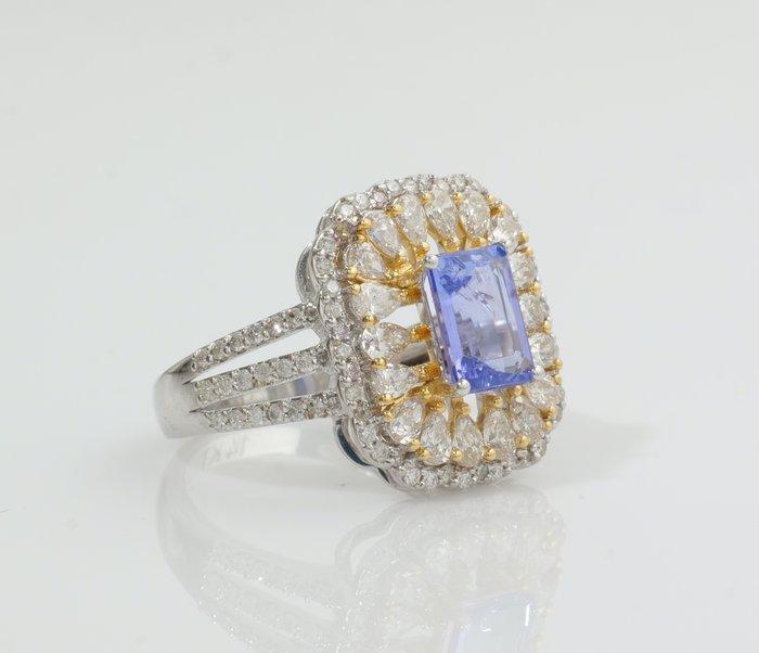Bague tendance - 14 carats Or blanc - 2.15ct. tw. Tanzanite, Bijoux, Sacs & Beauté, Bijoux anciens