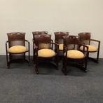 Complete set 6 stuks Cassina 606 Barrel Chair van Frank, Vijf, Zes of meer stoelen, Gebruikt