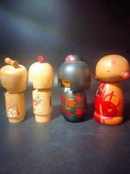 Beeld, Vier cute faces Vintage Japanse Creatieve Kokeshi, Antiek en Kunst