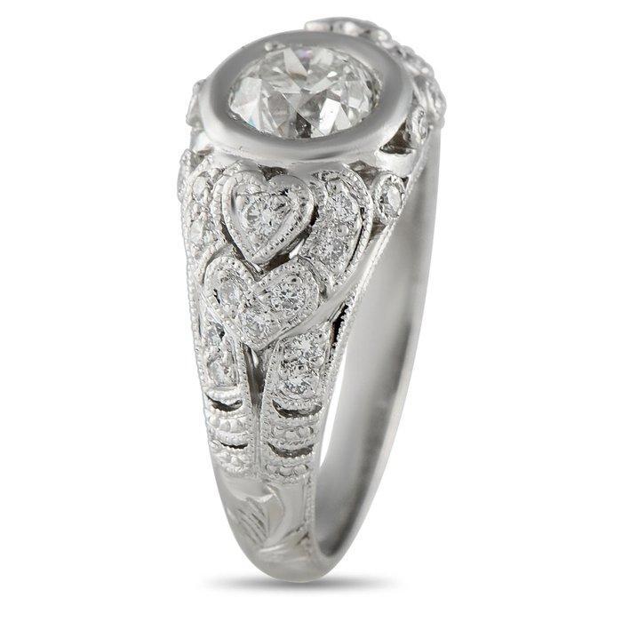 Ring Platina - 1.37ct. tw. Diamant (Natuurlijk) - Diamant, Handtassen en Accessoires, Ringen