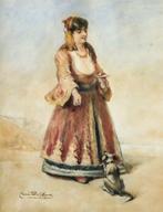 Cesare Félix Georges DellAcqua (1821-1905) - La femme au, Antiquités & Art