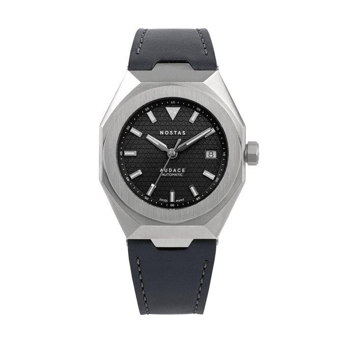 NOSTAS - AUDACE NA01 39MM Black Leather Edition - 20ATM, Handtassen en Accessoires, Horloges | Heren