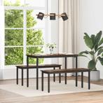 vidaXL Bank Rook Eik 110 x 35 x 45 cm Bewerkt hout, Huis en Inrichting, Verzenden, Nieuw