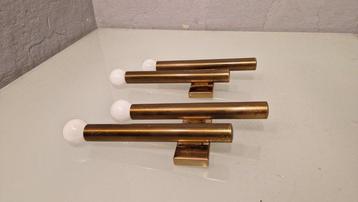 Applique murale (2) - double lumière - Aluminium, Laiton beschikbaar voor biedingen