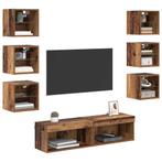 vidaXL TV Kast met LED -striplichten met lade 8 pcs Oud Hout, Huis en Inrichting, Verzenden, Nieuw