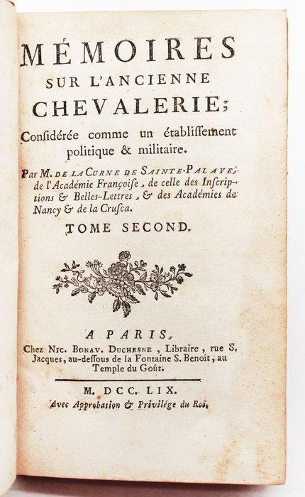 Sainte-Palaye - Ancienne Chevalerie - 1759, Antiek en Kunst, Antiek | Boeken en Manuscripten