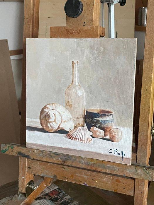 Claudio Rolfi (1960) - Composizione con conchiglia, Antiek en Kunst, Kunst | Schilderijen | Modern
