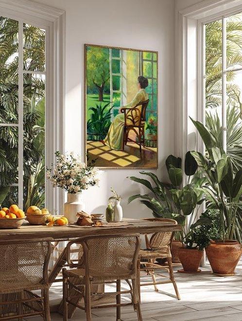 E. García - MUJER TOMANDO EL SOL XL (NO RESERVE), Antiek en Kunst, Kunst | Schilderijen | Modern