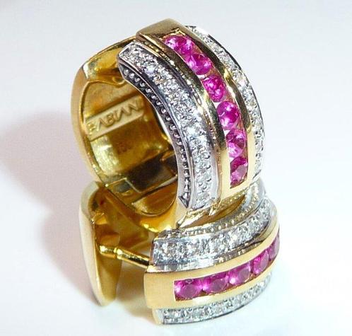 Boucles doreilles - 18 carats Or jaune -  0.72ct. tw., Handtassen en Accessoires, Oorbellen