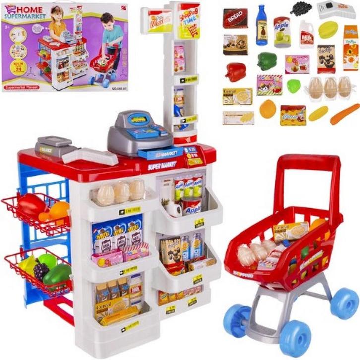 Speelgoed supermarkt - supermarkt met winkelwagen -, Kinderen en Baby's, Speelgoed | Overig, Verzenden