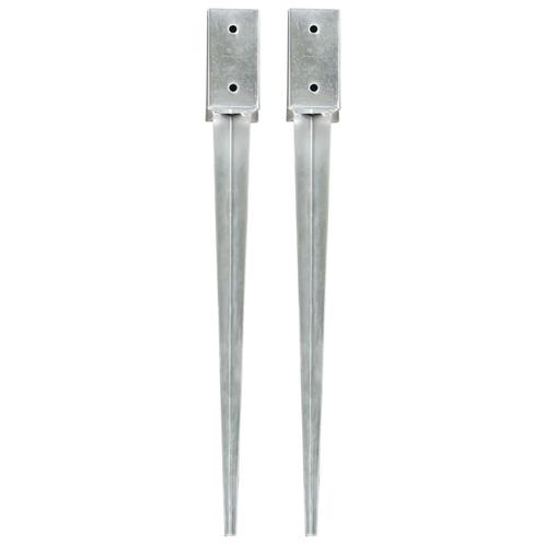 vidaXL Grondpinnen 2 st 7x7x75 cm gegalvaniseerd staal, Caravans en Kamperen, Kampeeraccessoires, Nieuw, Verzenden