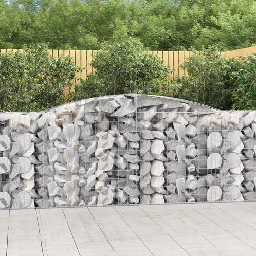 vidaXL Schanskorf gewelfd 400x50x100/120 cm gegalvaniseerd, Tuin en Terras, Bloempotten, Nieuw, Verzenden