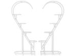 Coast Plantenstandaard Hartvorm - 71 x 31 x 148 cm - Wit, Huis en Inrichting, Verzenden, Nieuw