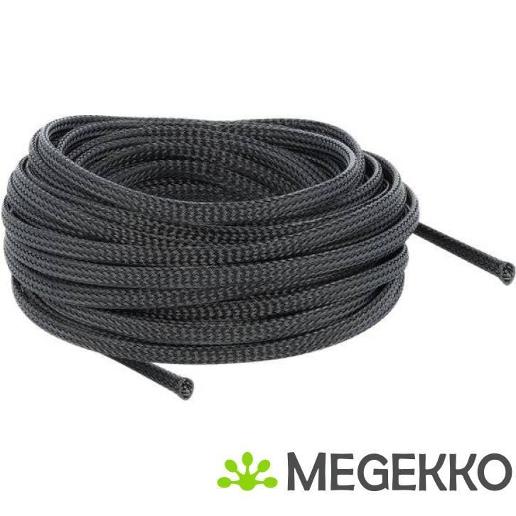 Delock 18848 Gevlochten hoes rekbaar 10 m x 6 mm zwart, Computers en Software, Overige Computers en Software, Nieuw, Verzenden