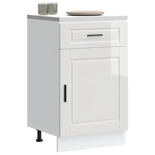 vidaXL Armoire de cuisine Porto blanc brillant bois, Maison & Meubles, Armoires | Autre, Neuf, Envoi