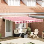 vidaXL Handmatige Uittrekbare Ligbed Rood en Wit Streep, Tuin en Terras, Verzenden, Nieuw
