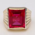 Ring - 14 karaat Geel goud - Robijn, Handtassen en Accessoires, Ringen, Nieuw