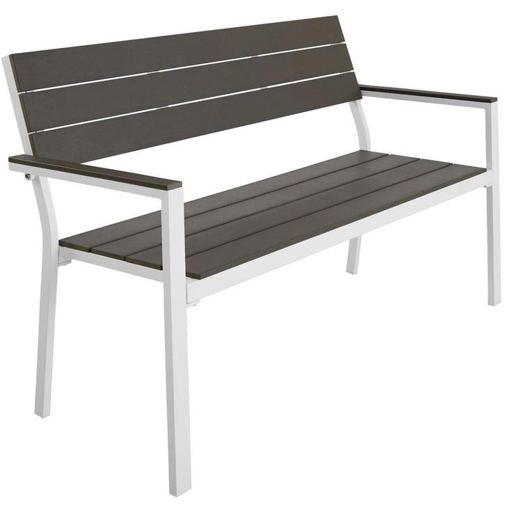 tectake Tuinbank Line 2-zitter met aluminium frame 128x59x88, Tuin en Terras, Overige Tuin en Terras, Verzenden