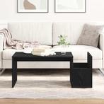 vidaXL Salontafel Zwart Eikenhout 90x45x35 cm Gelaagd Hout, Huis en Inrichting, Verzenden, Nieuw
