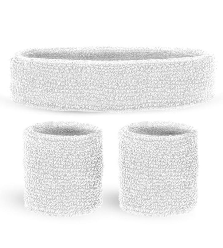 Witte Zweetbandjes 2 delig, Hobby en Vrije tijd, Feestartikelen, Nieuw, Verzenden