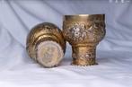 Drinkglas - .800 zilver - Een paar Historisme-kopjes of, Antiek en Kunst, Antiek | Zilver en Goud