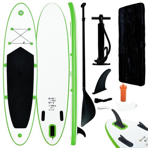 vidaXL Ensemble de planche SUP gonflable vert et blanc, Sports nautiques & Bateaux, Kitesurf, Neuf, Envoi