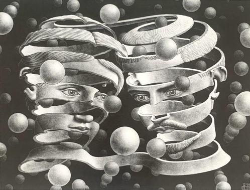M.C. Escher - Original offset poster - Bond of union, Antiek en Kunst, Antiek | Glaswerk en Kristal
