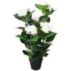 vidaXL Kunst hortensia plant met pot 60 cm wit, Verzenden