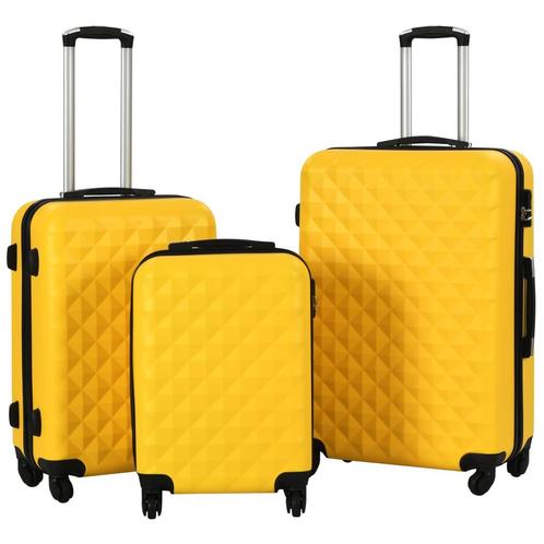vidaXL 3-delige Harde kofferset ABS geel, Bijoux, Sacs & Beauté, Valises, Envoi