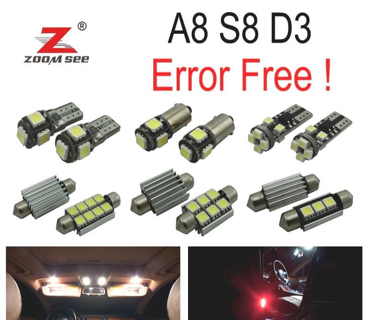 Kit 23 Ampoules Led Intérieur Pour Audi A8 S8 D3 Quattro 03, Auto-onderdelen, Verlichting, Verzenden