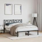 vidaXL Bedframe met hoofdbord metaal zwart 140x200 cm, Verzenden, Nieuw