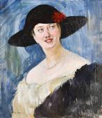Piet van der Hem (1885-1961) - Portrait of a socialite, Antiquités & Art, Art | Peinture | Classique