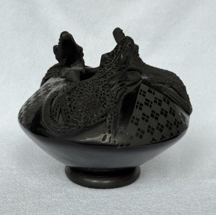 Echsen Topf - Mata Ortiz - Jose Quezada - Mexico, Antiek en Kunst, Kunst | Niet-Westerse kunst