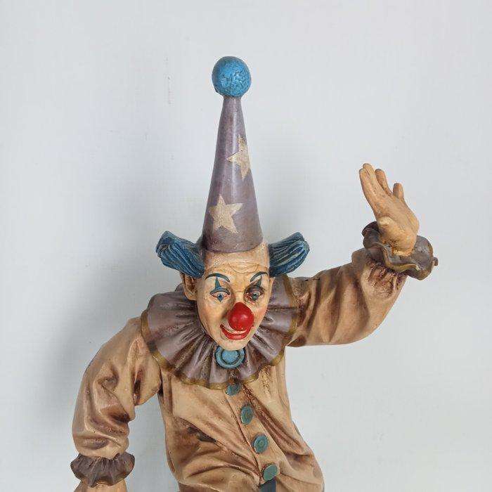 Jun Asilo - Beeld, Clown met eenwieler - 5 kg - 74 cm -, Antiek en Kunst, Curiosa en Brocante