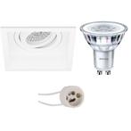 Dimbare 3W LED Spot Set - Vierkante Kantelbare Inbouwspot Ma, Verzenden, Nieuw