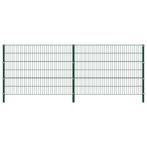 vidaXL Schuttingpaneel met palen 3,4x1,2 m ijzer groen, Tuin en Terras, Tuinhekken en Hekwerk, Verzenden, Nieuw